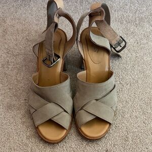 UGG Taupe Suede Crisscross Ankle-Strap Sandal